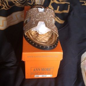 Ann More “Rose Gold” Rhinestone Sandals
